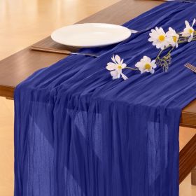Royal Blue Fall Thanksgiving Cheesecloth Table Runner Boho Rustic Gauze 120 inch 10FT Cheese Cloth Runner for Wedding Party Baby Shower Birthday