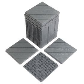 Plastic Interlocking Deck Tiles, 27 Pack, 11.8"x11.8" Waterproof Flooring Tiles for Indoor and Outdoor